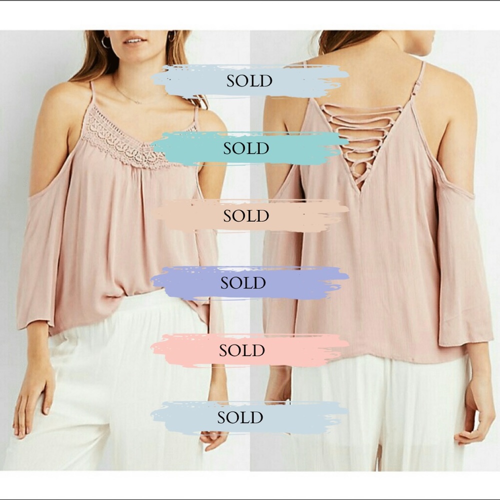 ⛔️SOLD⛔️Pink Cold Shoulder Top
